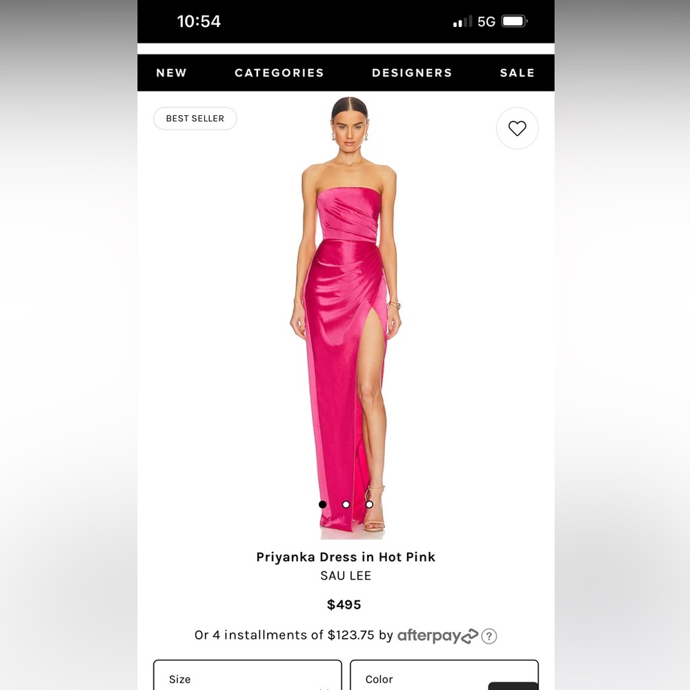 Sau lee high slit satin dress  has been hemmed about an inch